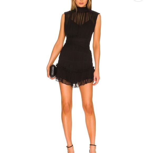 Shona Joy Safira Sleeveless Ruched Mini Dress - Black US 4 NWT - Picture 2 of 16